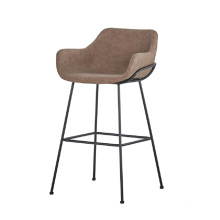 Hot sale modern furniture leather barstool with metal frame club bar stool chair